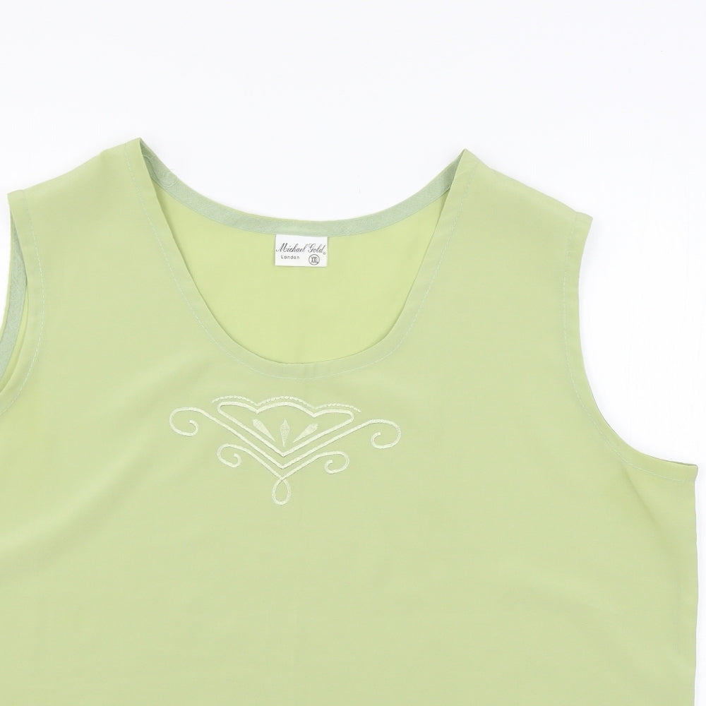 Michael Gold Womens Green   Basic Blouse Size 2XL