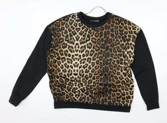 Atmosphere Womens Black Animal Print Jersey Basic T-Shirt Size 8