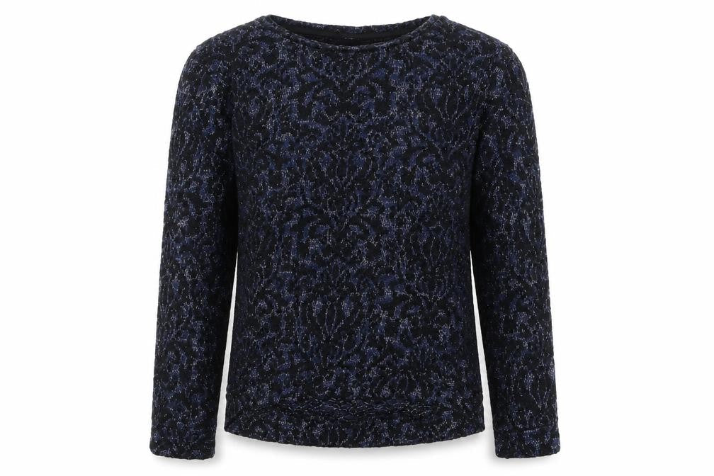 F&F Girls Blue Geometric Jersey Pullover Sweatshirt Size 10-11 Years