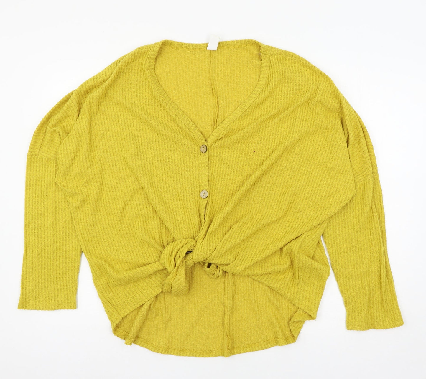 CY Womens Yellow  Knit Cardigan Jumper Size L