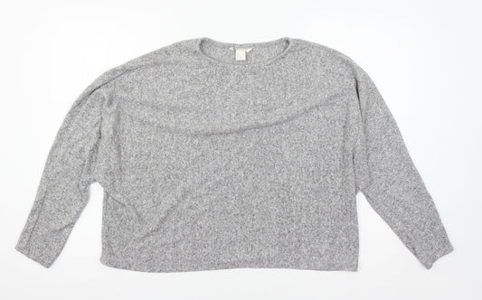 H&M Womens Grey  Jersey Pullover Jumper Size M