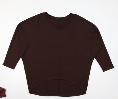 Preloved Zanza Womens Brown  Knit Pullover Jumper Size XL - Front