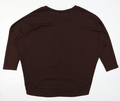 Preloved Zanza Womens Brown  Knit Pullover Jumper Size XL - Back