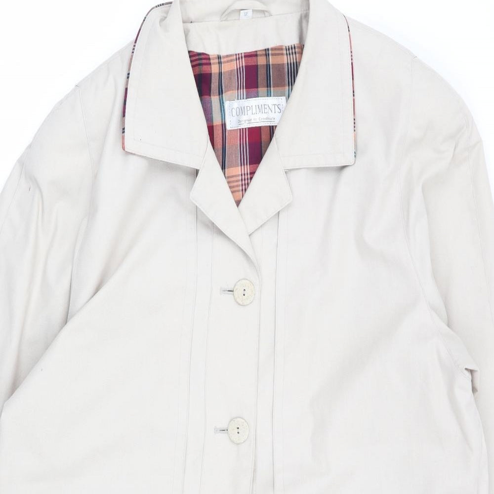 compliments Womens Beige   Overcoat Coat Size 12