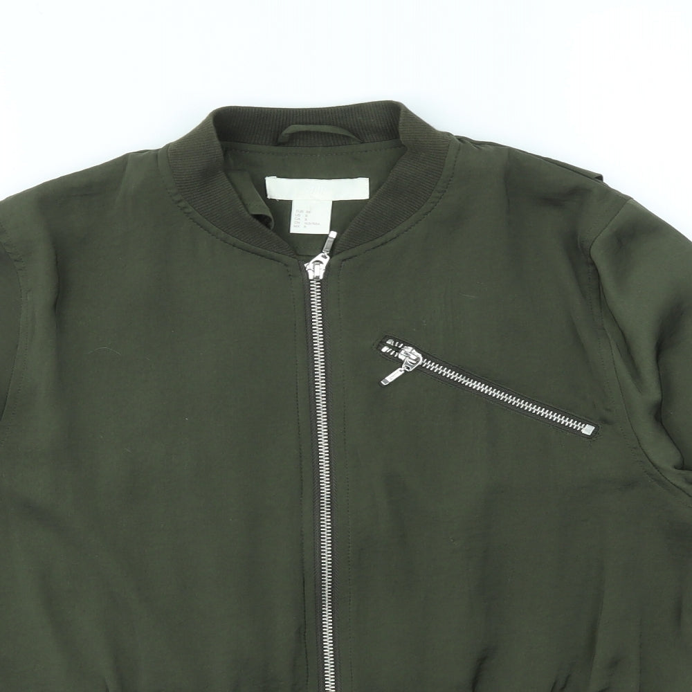 H&M Womens Green   Jacket Coatigan Size 8