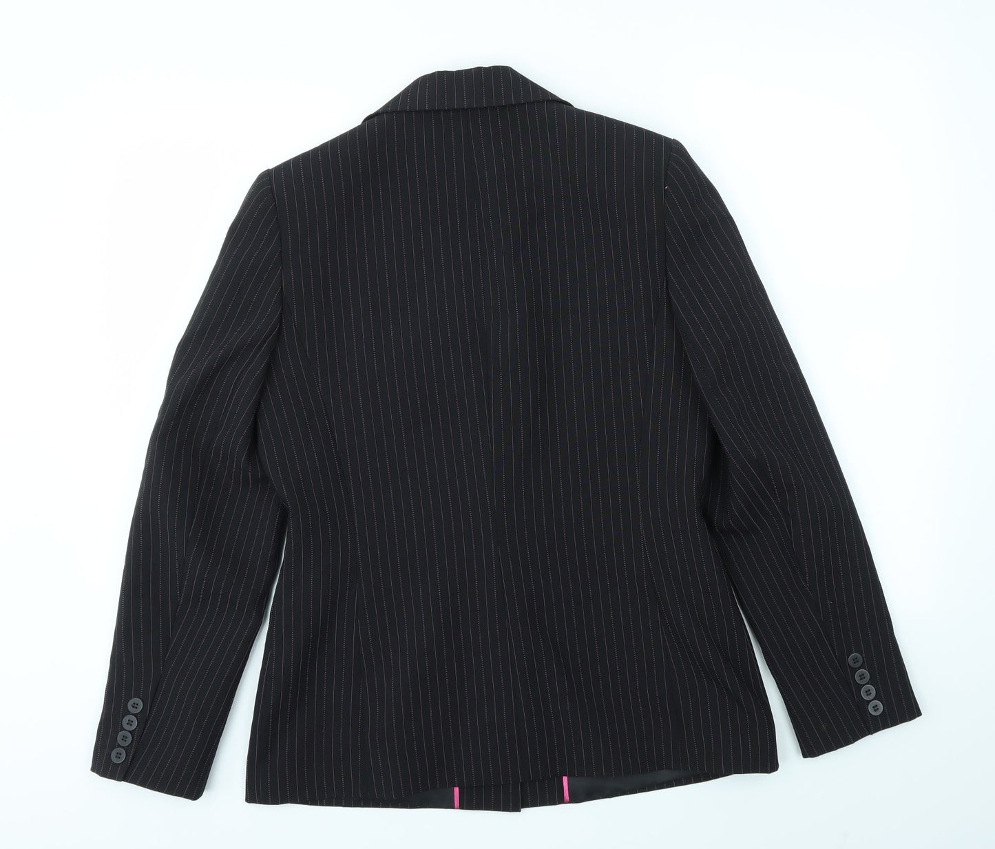 SELEIT Womens Black Striped  Jacket Blazer Size 12