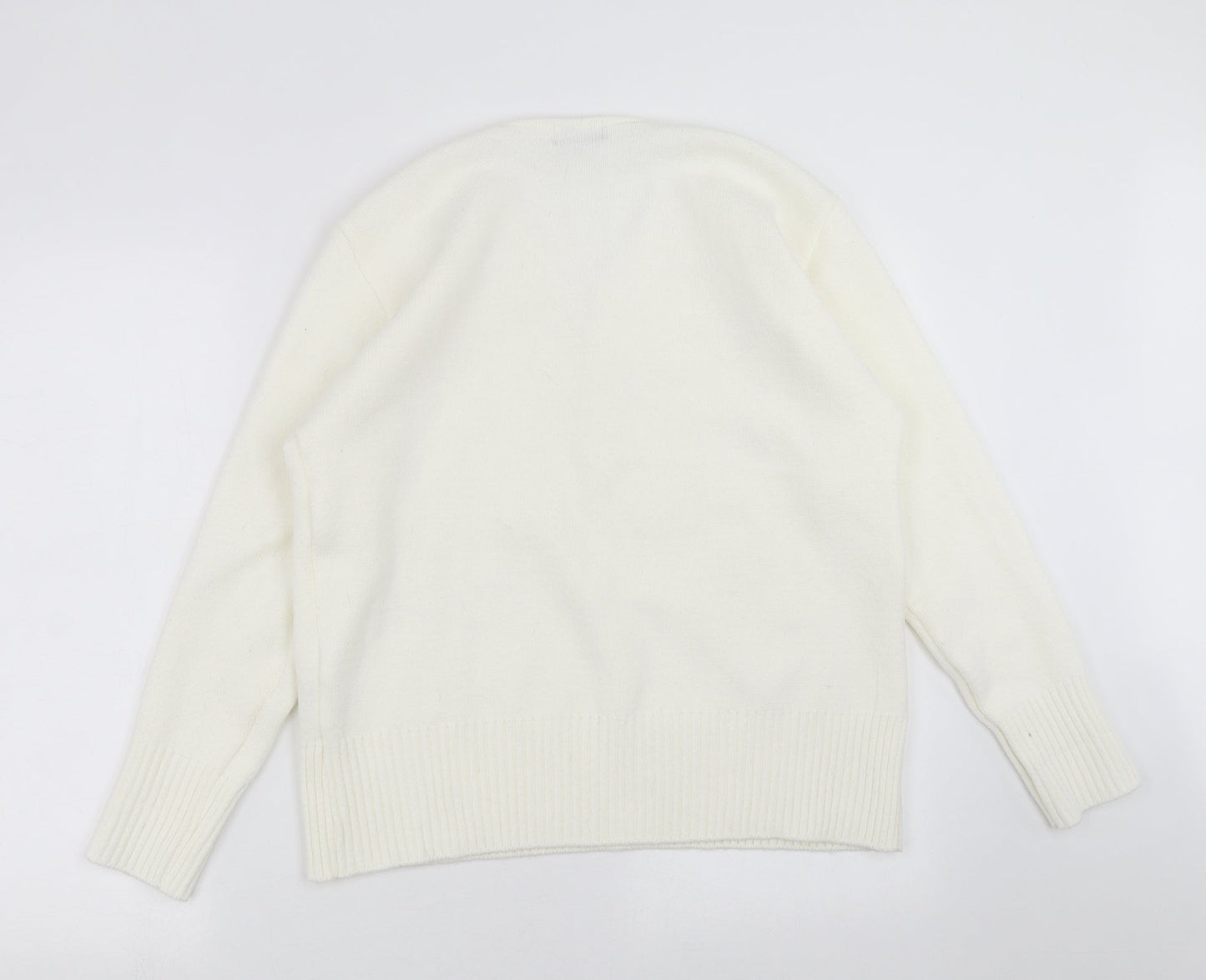 ckl Womens Ivory  Knit Pullover Jumper Size M