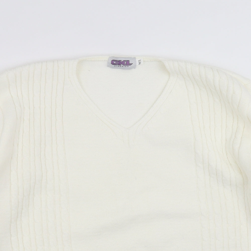 ckl Womens Ivory  Knit Pullover Jumper Size M