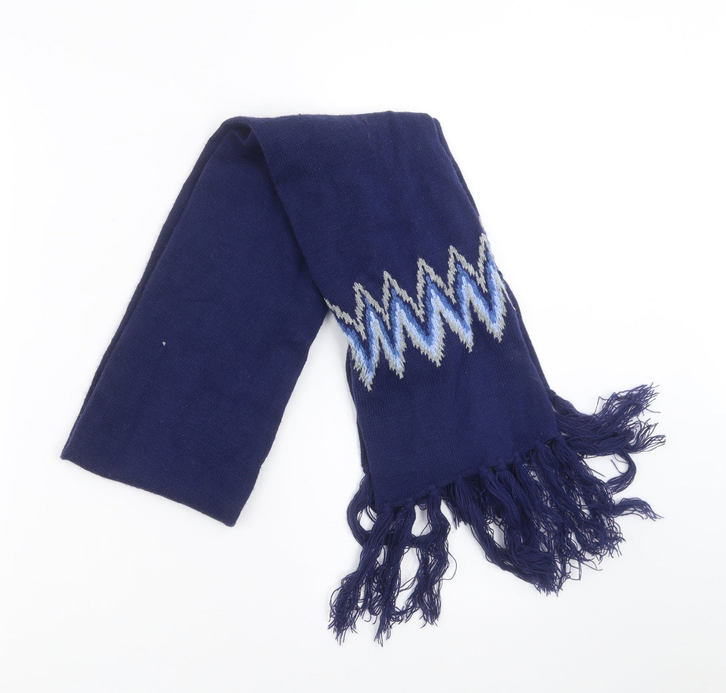 Preworn Womens Blue Geometric   Scarf