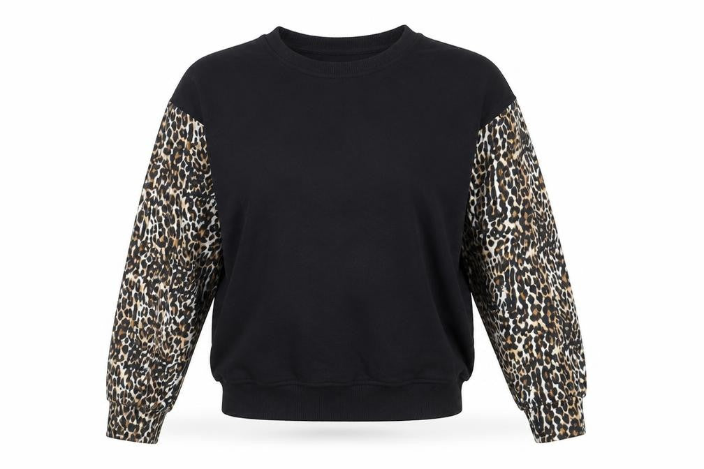 Primark Womens Black Animal Print  Pullover Sweatshirt Size 2XS