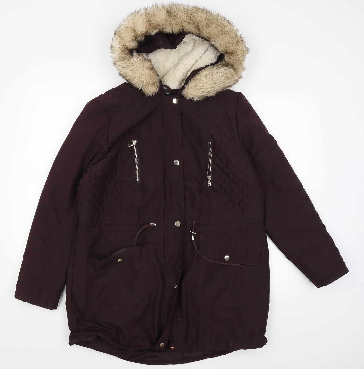 Bonmarché Womens Purple Rain Coat Coat Size 12
