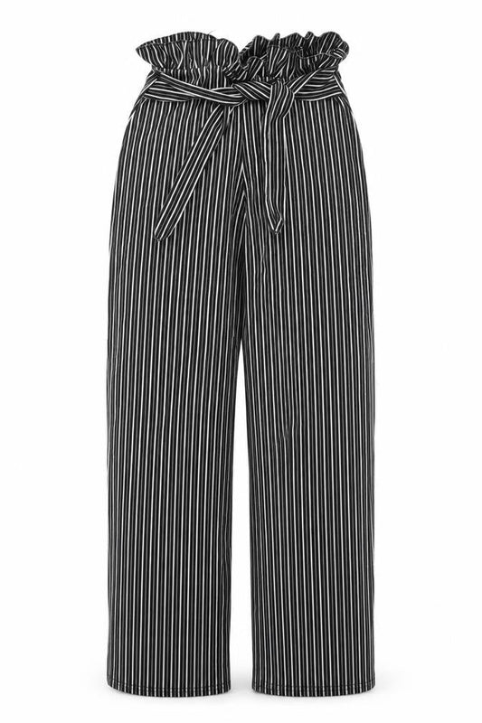 Pretty Little Thing Womens Black Striped  Trousers  Size 10 L32.5 in