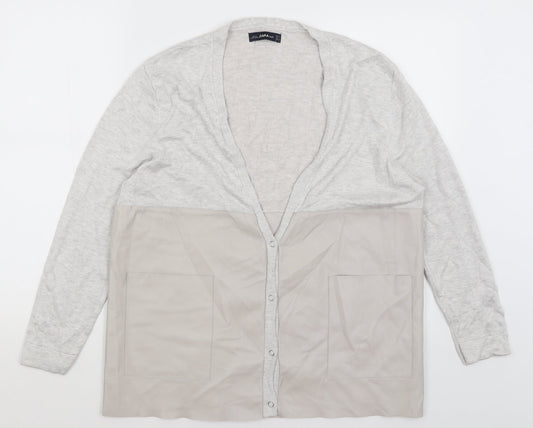 Zara Womens Grey   Cardigan Jumper Size S