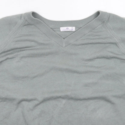 Essentials Mens Grey  Knit Pullover Jumper Size L