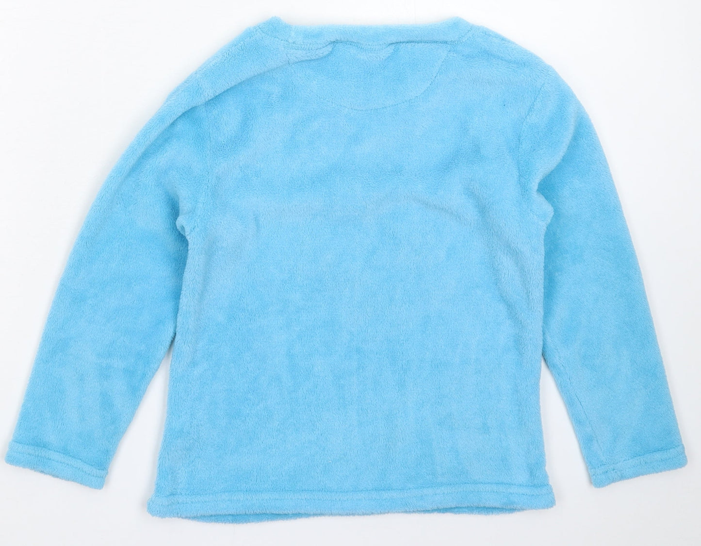 Chill Out Boys Blue Solid Fleece  Pyjama Top Size 8-9 Years