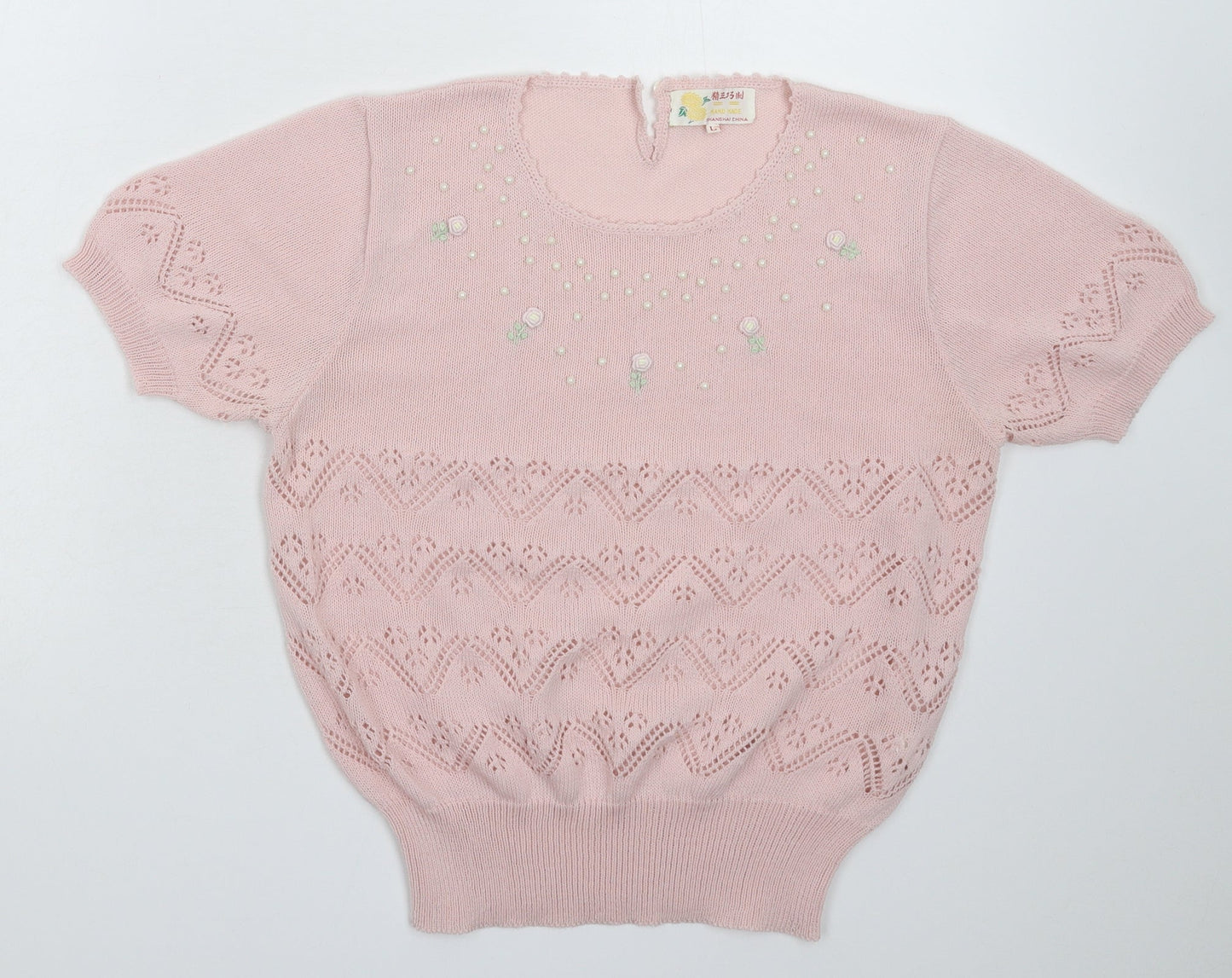 Shangai Womens Pink   Pullover Jumper Size L