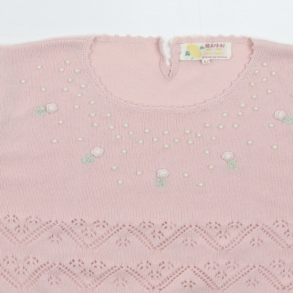 Shangai Womens Pink   Pullover Jumper Size L