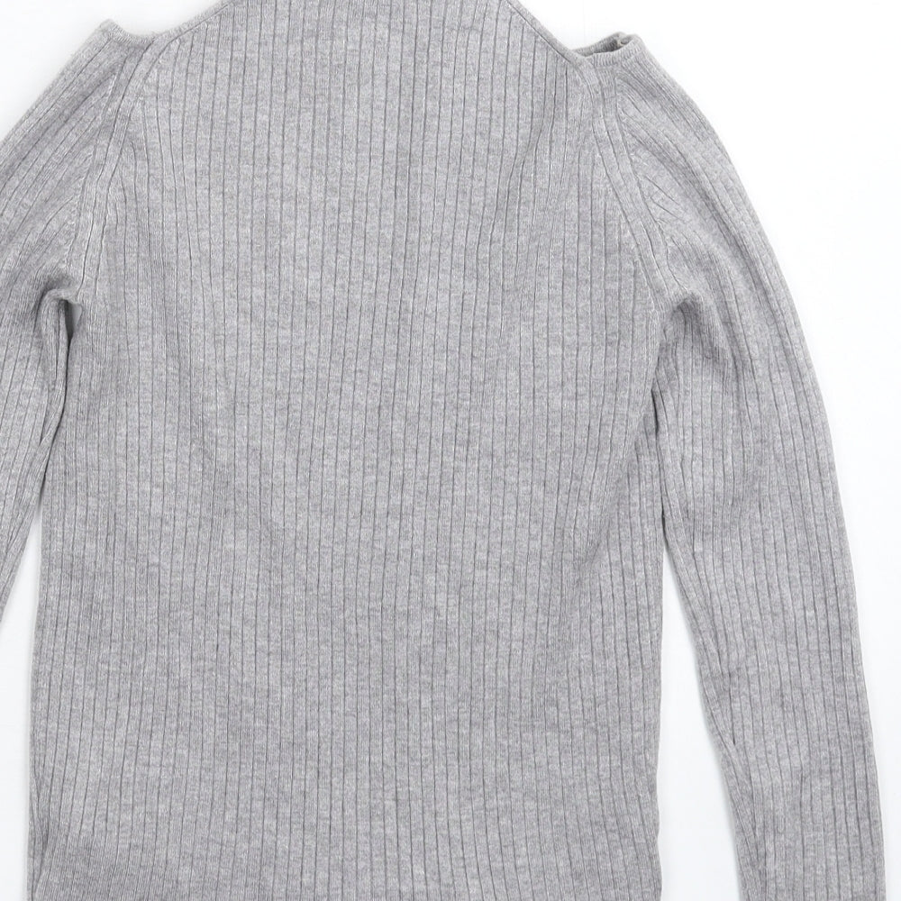 New Look Womens Grey  Knit Pullover Jumper Size 10