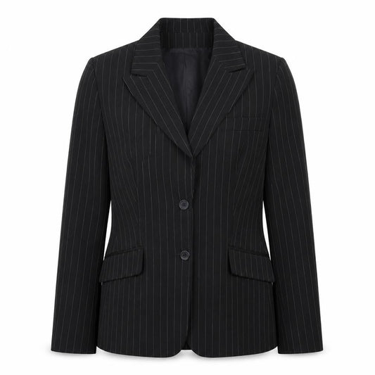 The Collection Womens Black Striped  Jacket Suit Jacket Size 12