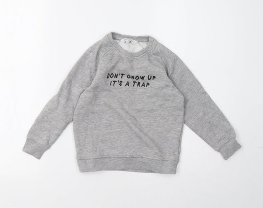 neon sheep Girls Grey   Pullover Sweatshirt Size 5-6 Years