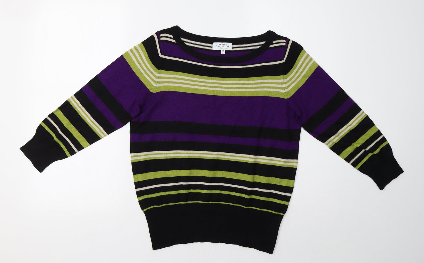 Debenhams Womens Purple Striped  Pullover Sweatshirt Size 14