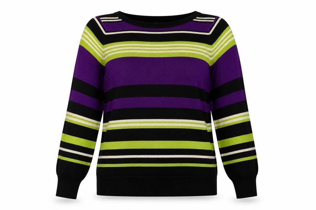 Debenhams Womens Purple Striped  Pullover Sweatshirt Size 14