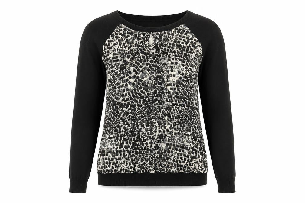 Marks & Spencer Womens Black Animal Print  Pullover Sweatshirt Size 6