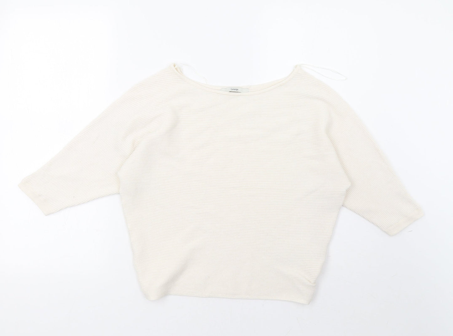 George Womens White   Pullover Sweatshirt Size S