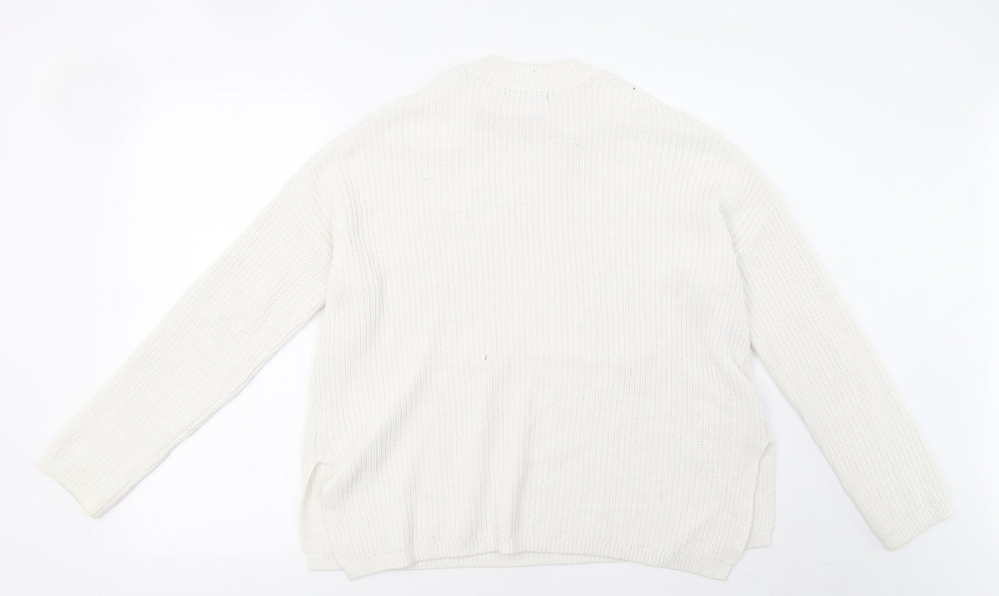 New Look Womens White   Pullover Sweatshirt Size S
