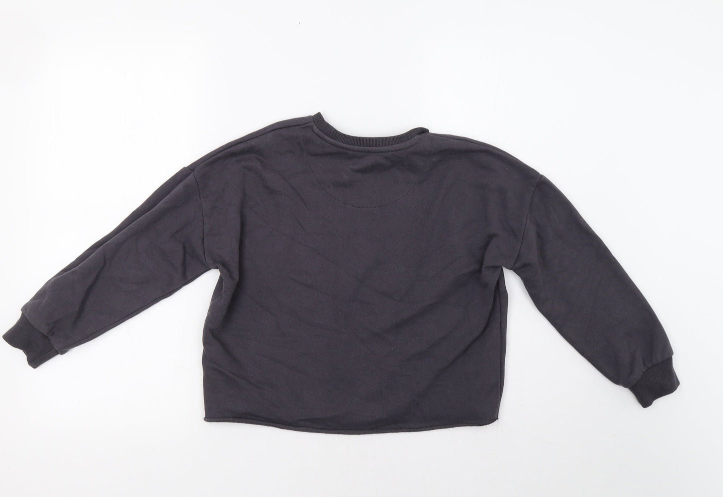 F&F Girls Grey   Pullover Sweatshirt Size 8-9 Years  - Cropped