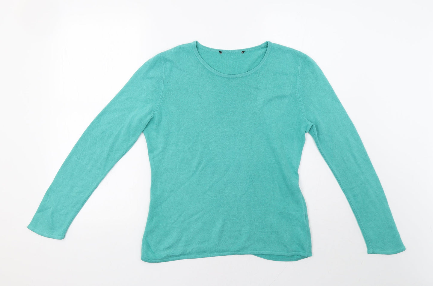 Preworn Womens Green  Knit Pullover Sweatshirt Size 14