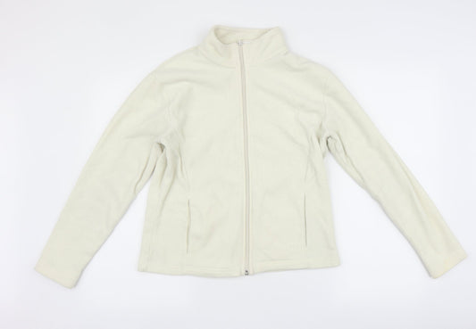 Marks and Spencer Womens White   Full Zip Jumper Size 14