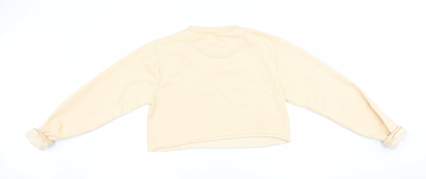 PRETTYLITTLETHING Womens Yellow   Pullover Sweatshirt Size S