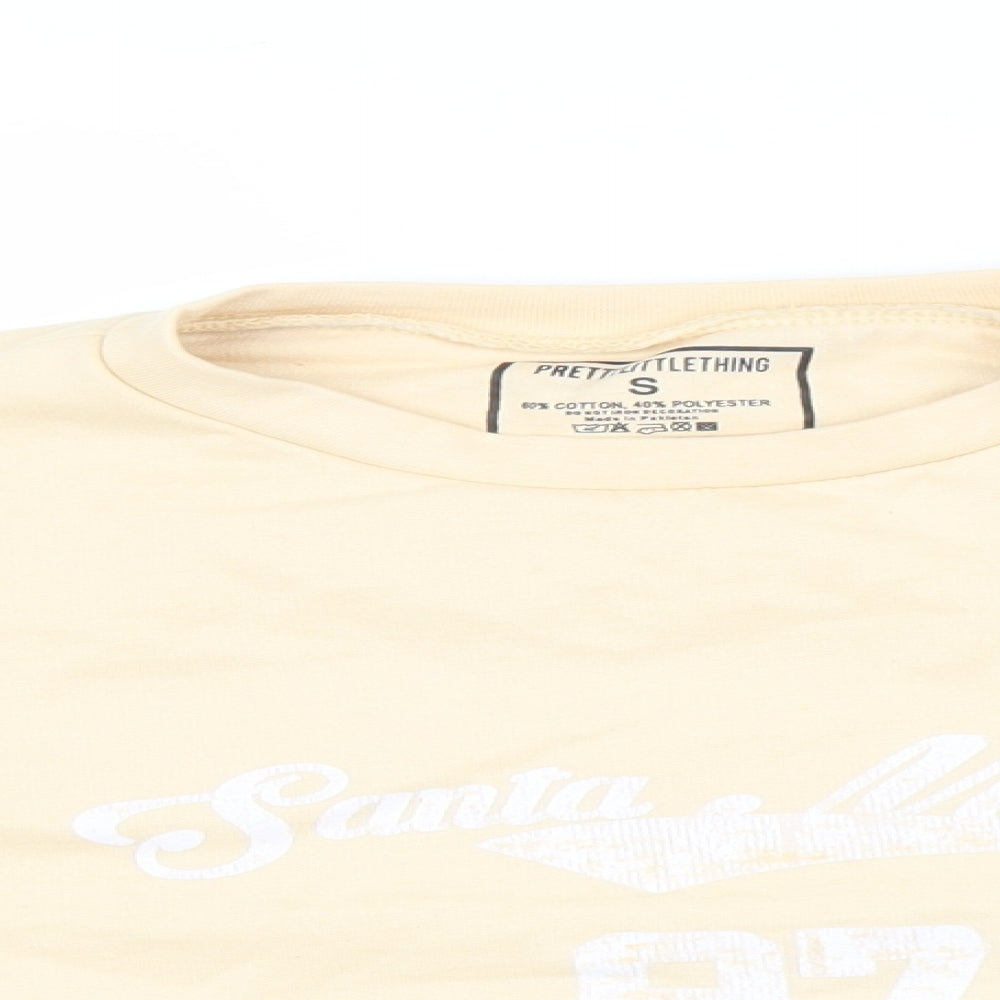 PRETTYLITTLETHING Womens Yellow   Pullover Sweatshirt Size S