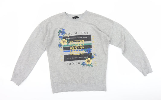 New Look Womens Grey   Pullover Sweatshirt Size 8