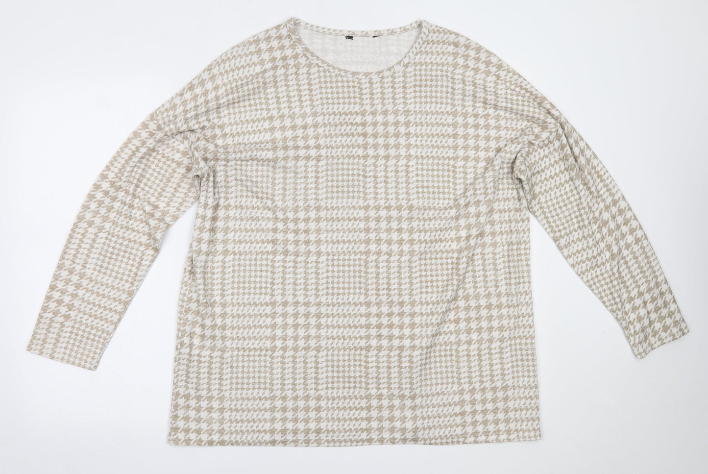 Peacocks Womens Brown Houndstooth  Basic Blouse Size 18