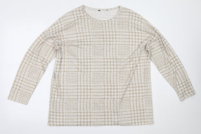 Peacocks Womens Brown Houndstooth  Basic Blouse Size 18