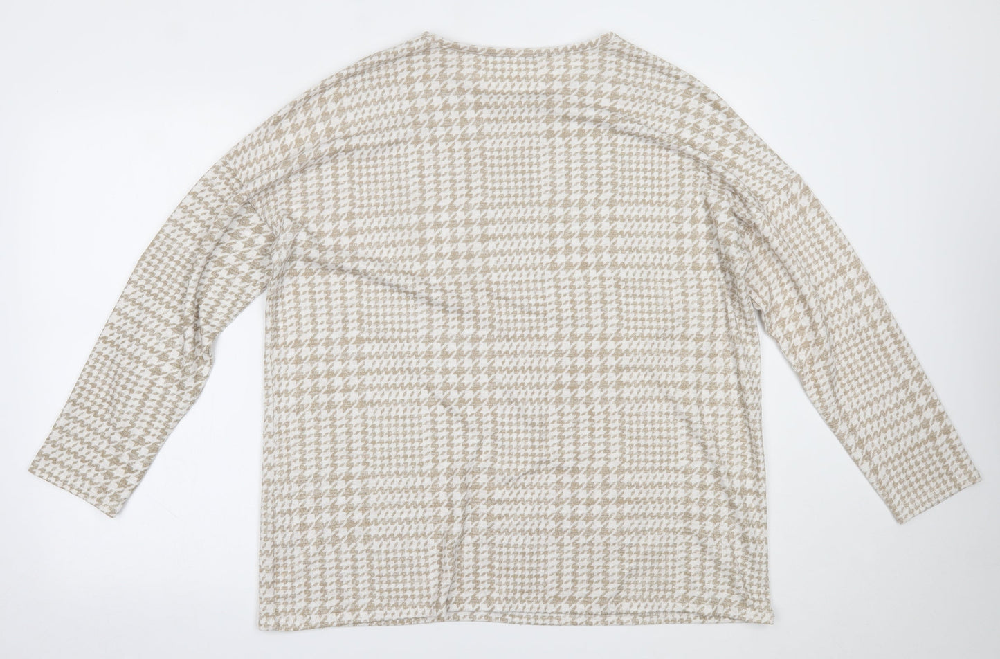 Peacocks Womens Brown Houndstooth  Basic Blouse Size 18