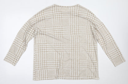 Peacocks Womens Brown Houndstooth  Basic Blouse Size 18