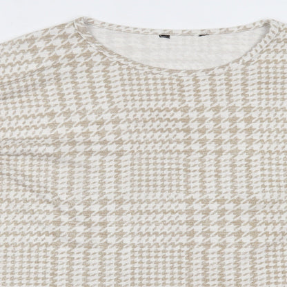 Peacocks Womens Brown Houndstooth  Basic Blouse Size 18