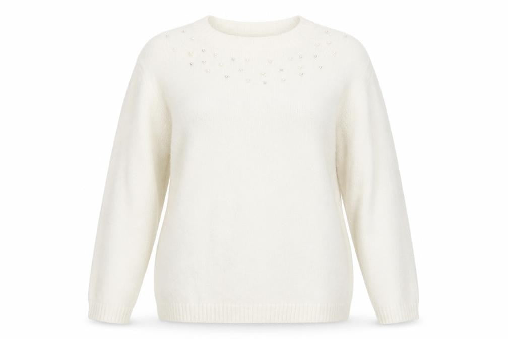 Peacocks Womens White   Pullover Jumper Size XL