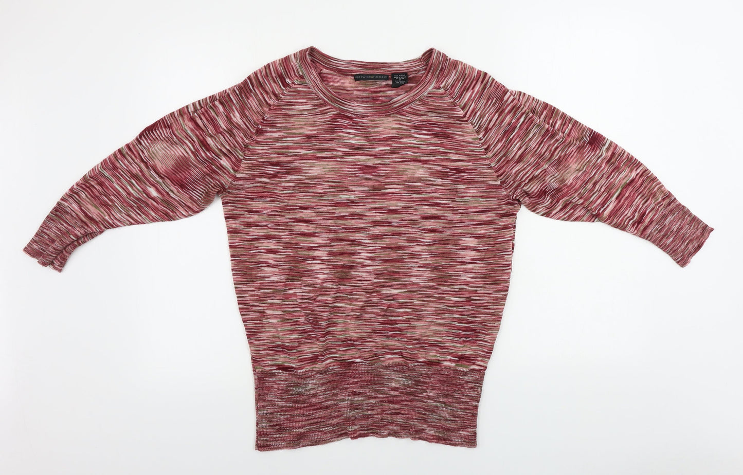 Preswick & Moore  Womens Orange Striped  Henley Jumper Size M