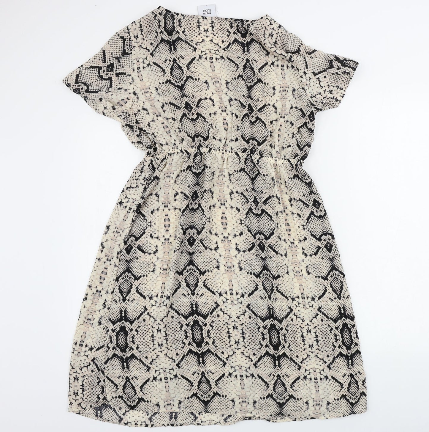 Mama-licious  Womens Beige Animal Print  A-Line  Size L