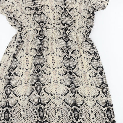 Mama-licious  Womens Beige Animal Print  A-Line  Size L