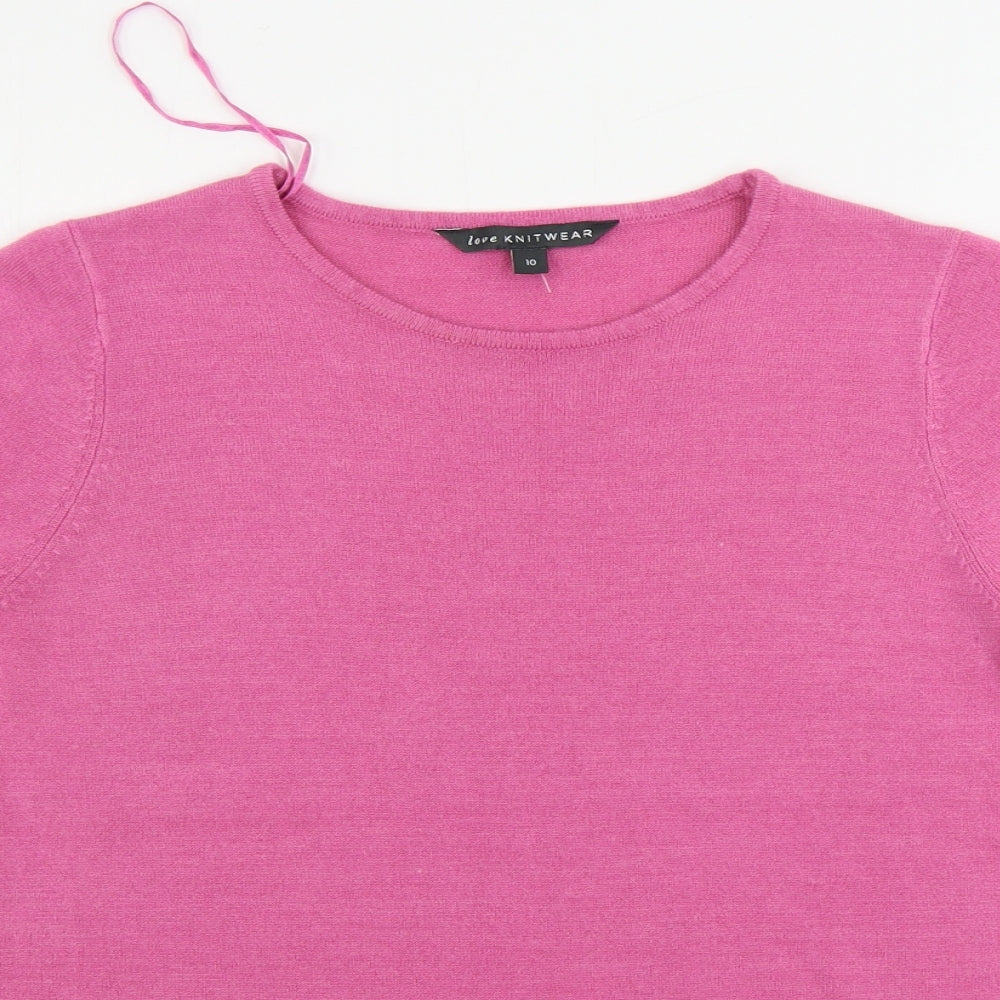 love knitwear    Womens Pink   Basic T-Shirt Size 10