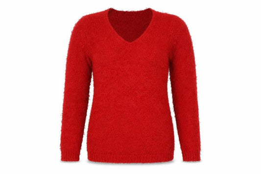 Brave Soul Womens Red Houndstooth  Pullover Jumper Size 10