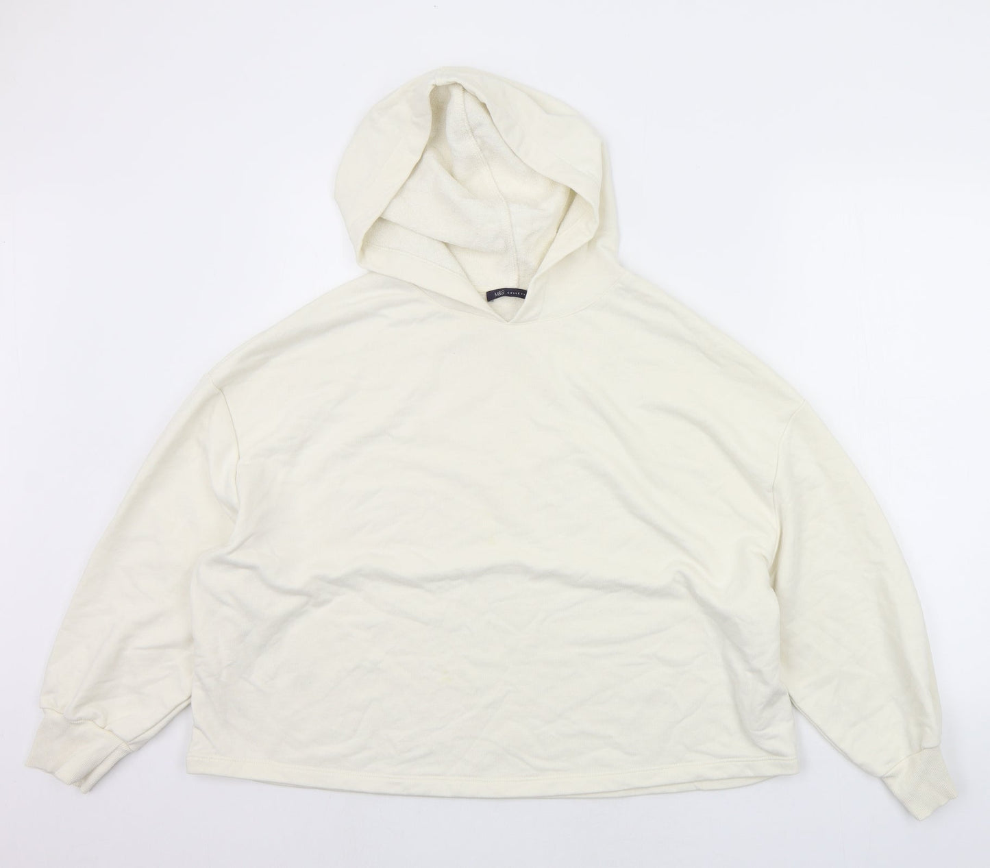 Marks and Spencer Womens Beige   Pullover Hoodie Size L