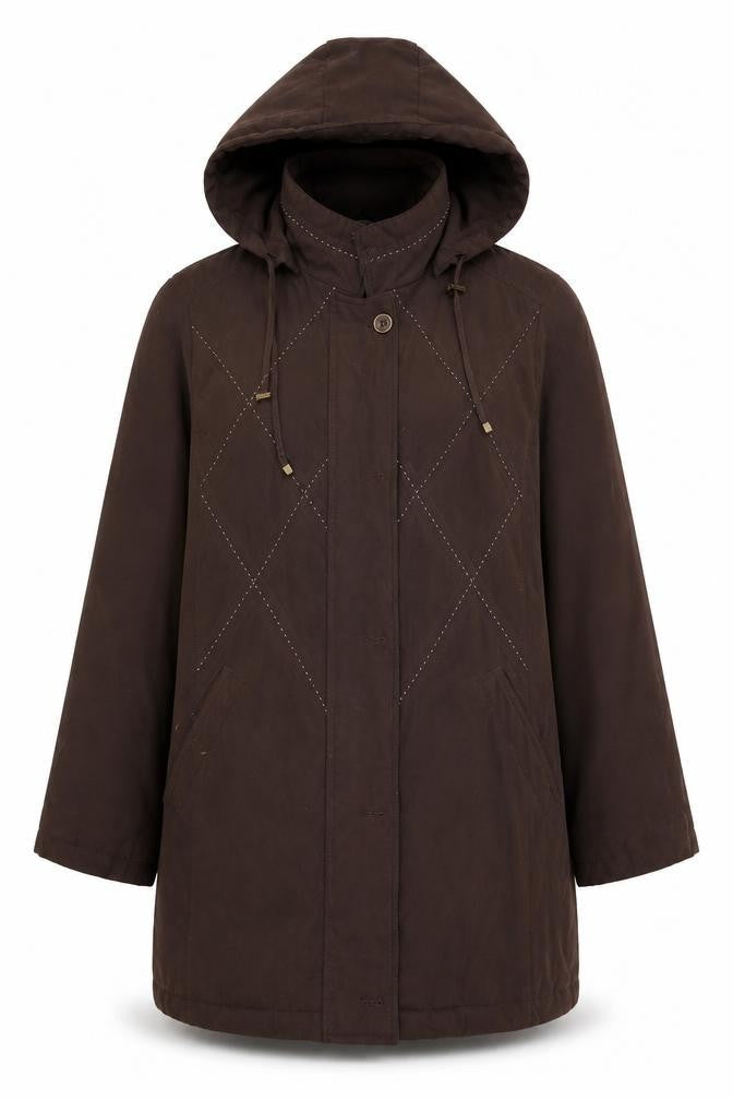 Klass Womens Brown   Overcoat Coat Size M