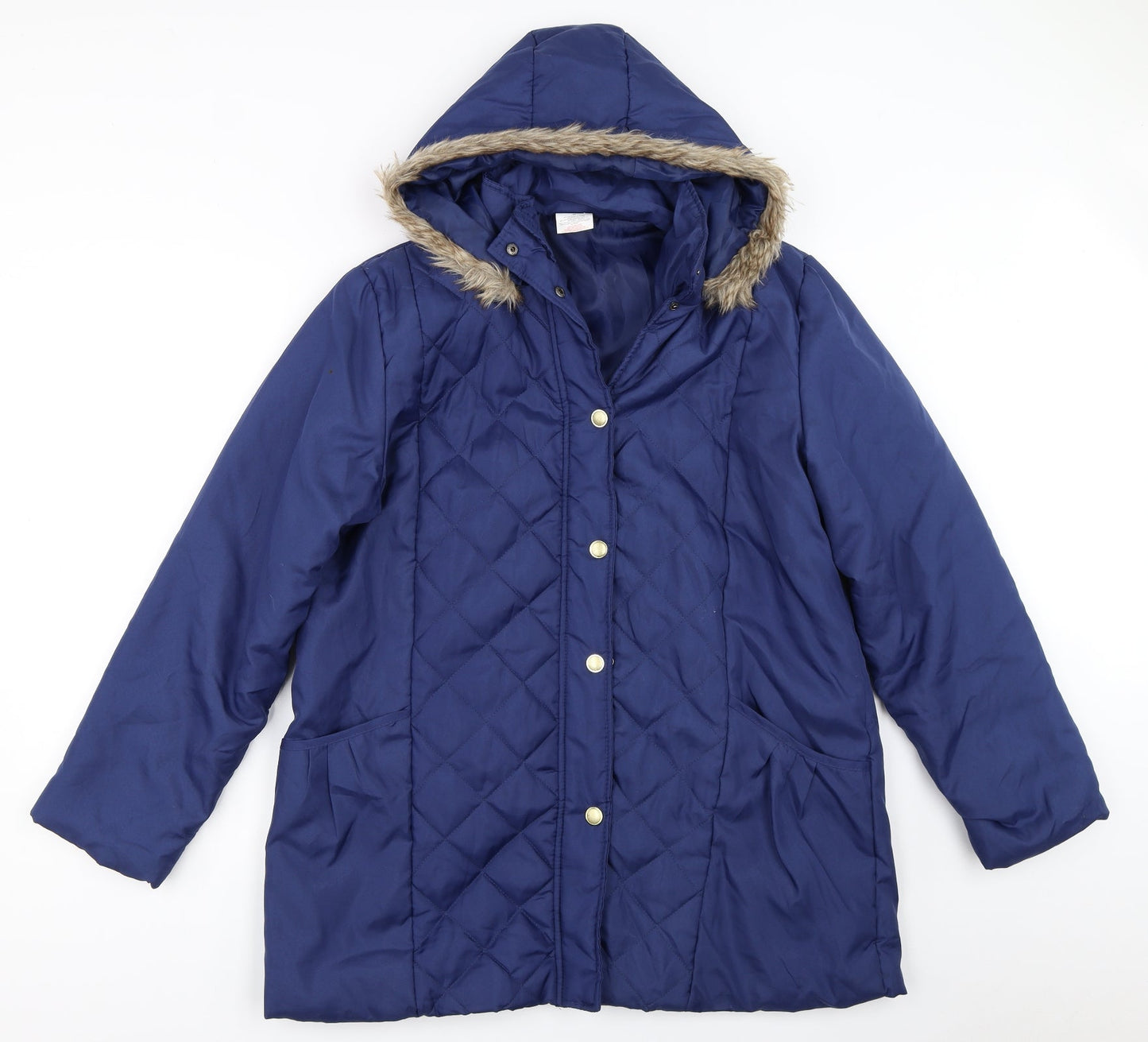 Anne De Lancay Womens Blue   Quilted Coat Size M
