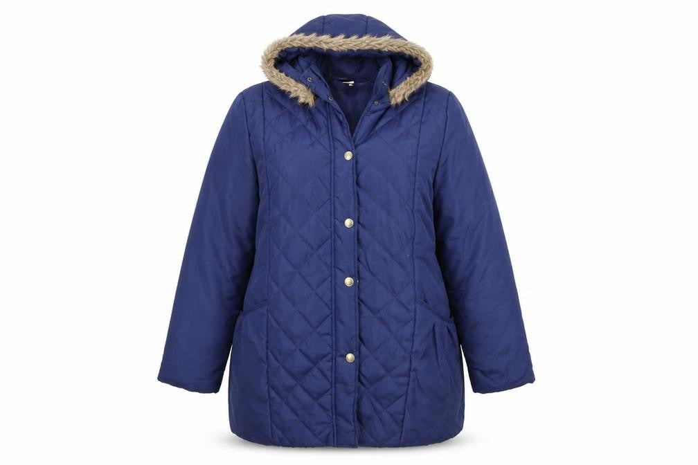 Anne De Lancay Womens Blue   Quilted Coat Size M